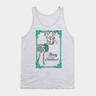 'Merry Freakin Christmas' Skeleton Reindeer Tank Top